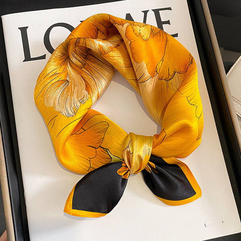 Veelzijdige zijden halsdoek - Elegante vierkante doek voor dames