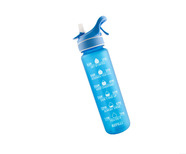 2-in-1 Sports Water Bottle with Spray - 1000ml Hydration & Cooling Misting Bottle