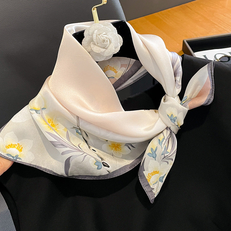 Veelzijdige zijden halsdoek - Elegante vierkante doek voor dames