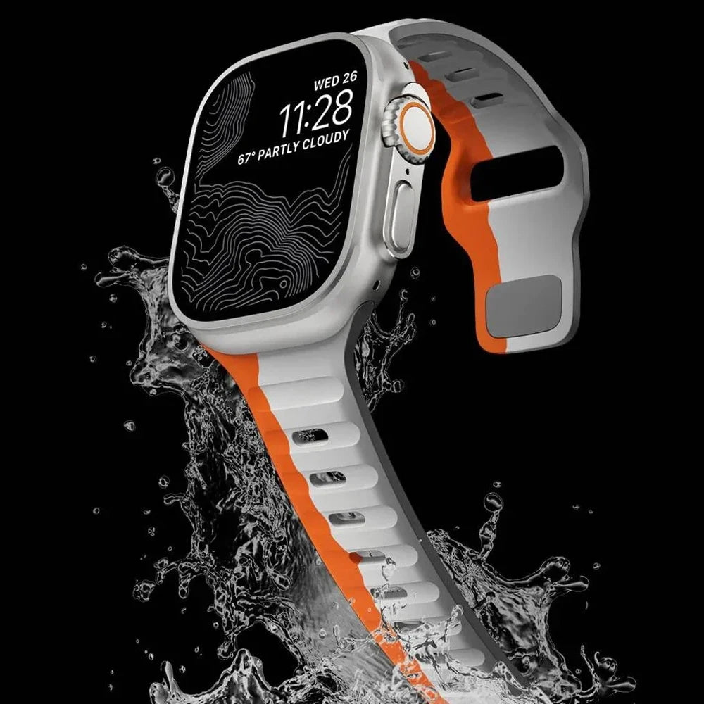 Weiches Silikonarmband für Apple Watch Ultra (49 mm, 44 mm, 45 mm, 42 mm, 41 mm, 42 mm, 38 mm) – Sportarmband für iWatch Serie 8, 7, 6 und 5 