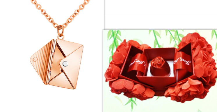 Collar con sobre de carta de amor - Regalo para el Día de San Valentín