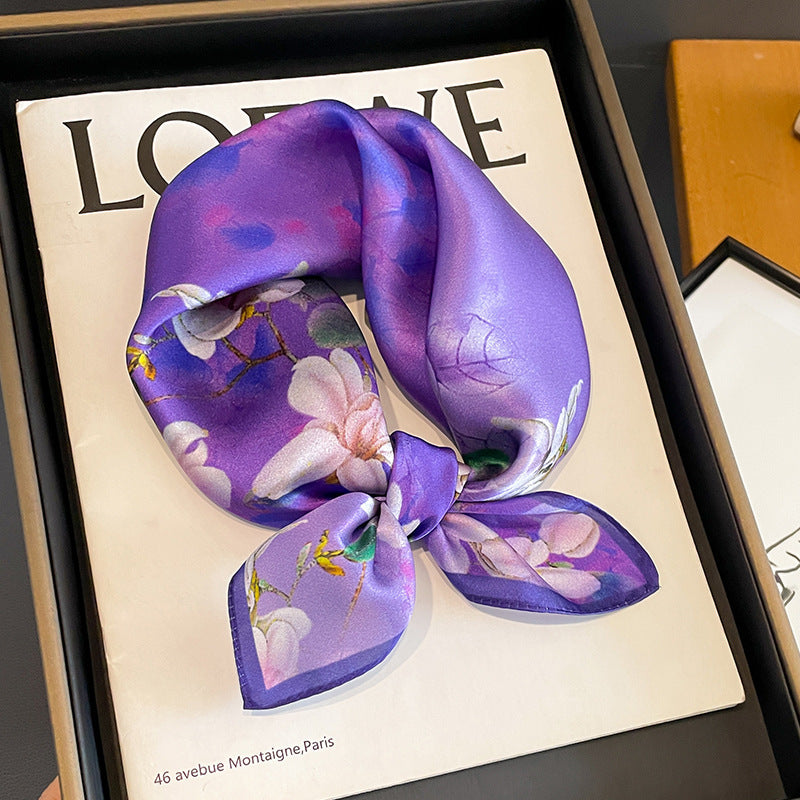 Veelzijdige zijden halsdoek - Elegante vierkante doek voor dames