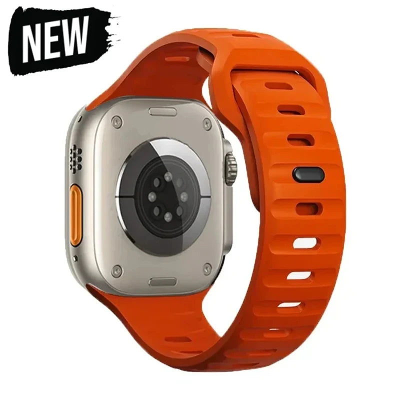 Sportarmbänder für Apple Watch Ultra 2, weiche Silikonarmbänder, Ersatzarmband für iWatch Serie 9, 8, 7, 6, 5, 4, SE 
