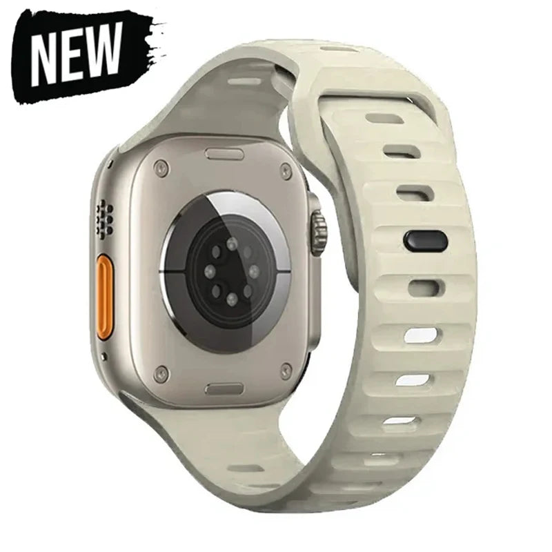 Sportarmbänder für Apple Watch Ultra 2, weiche Silikonarmbänder, Ersatzarmband für iWatch Serie 9, 8, 7, 6, 5, 4, SE 