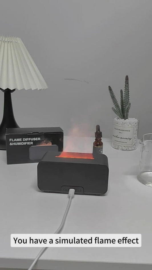 Flame Aroma Diffuser - Timing Simulation Humidifier with LED Ambiance