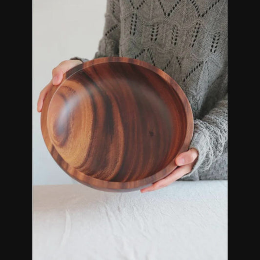 Natural Wooden Bowl Set - Handmade Eco-Friendly Kitchen Bowls for Home & Restaurant